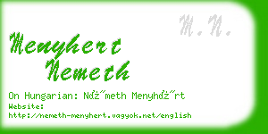 menyhert nemeth business card